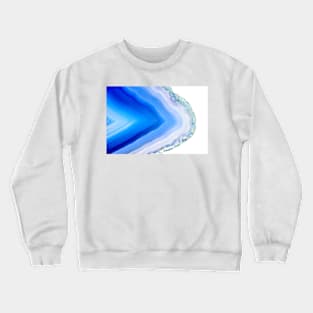 Super macro of blue agate mineral Crewneck Sweatshirt